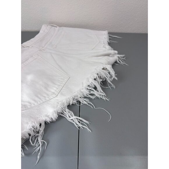 Madewell women's 32 white relaxed denim cutoff high waisted shorts 3" inseam - Picture 7 of 9